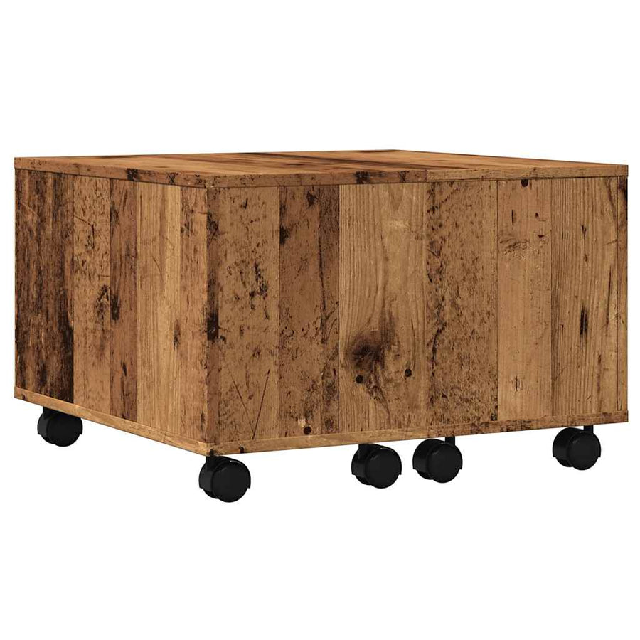 Salontafel 60x60x38 cm bewerkt hout oud houtkleurig