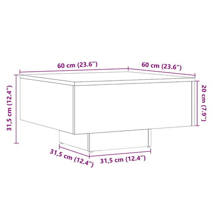 Salontafel 60x60x31,5 cm bewerkt hout oud houtkleurig