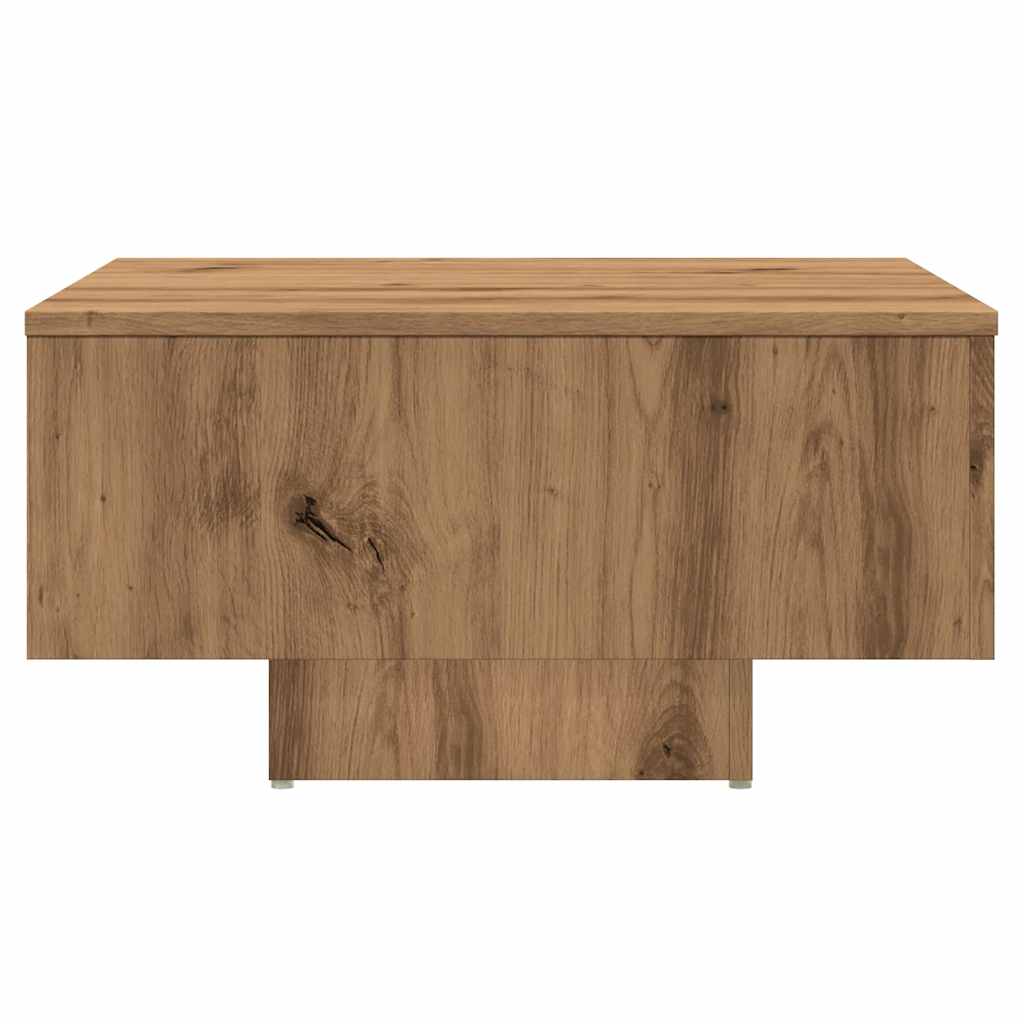 Salontafel 60x60x31,5 cm bewerkt hout artisanaal eikenkleur