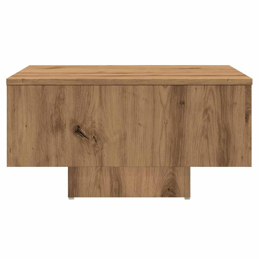 Salontafel 60x60x31,5 cm bewerkt hout artisanaal eikenkleur