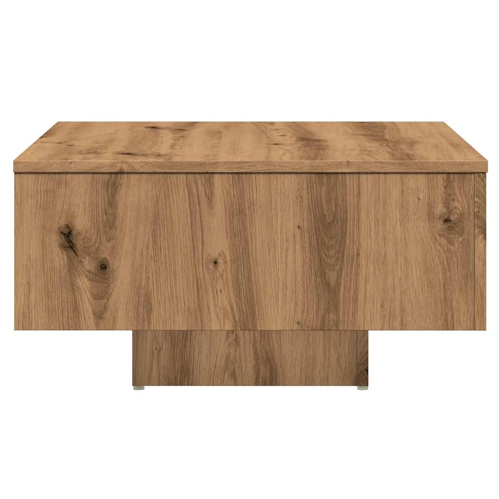 Salontafel 60x60x31,5 cm bewerkt hout artisanaal eikenkleur