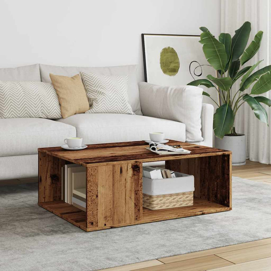 Salontafel 90x67x33 cm bewerkt hout oud houtkleurig