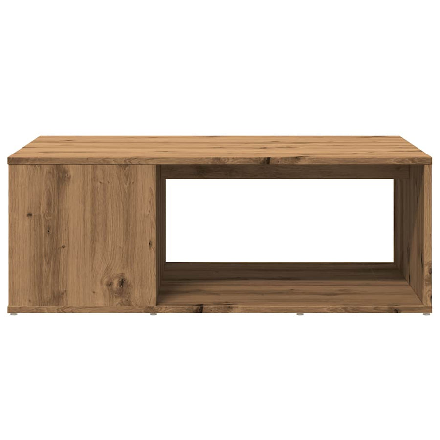 Salontafel 90x67x33 cm bewerkt hout artisanaal eikenkleurig