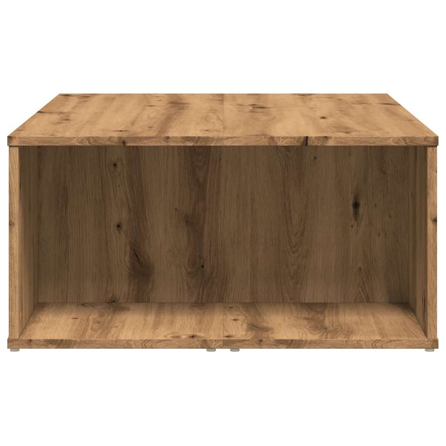 Salontafel 90x67x33 cm bewerkt hout artisanaal eikenkleurig
