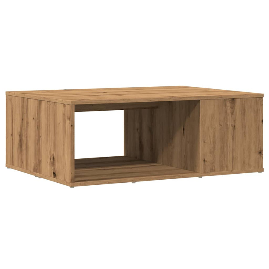 Salontafel 90x67x33 cm bewerkt hout artisanaal eikenkleurig