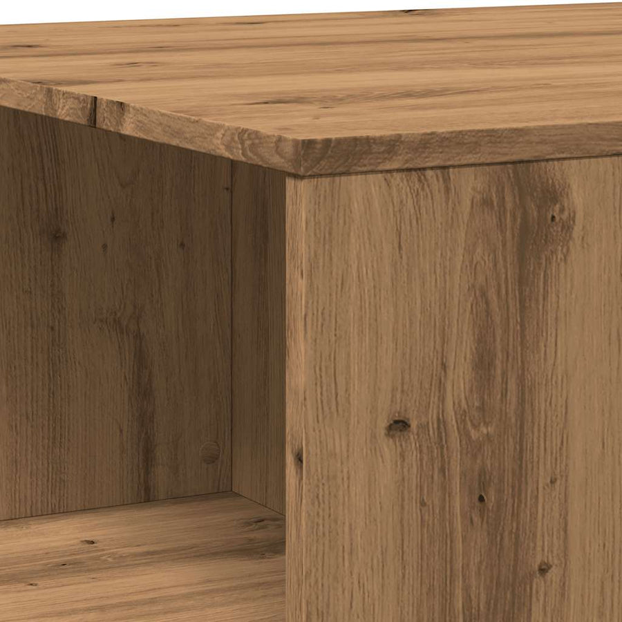 Salontafel 90x67x33 cm bewerkt hout artisanaal eikenkleurig
