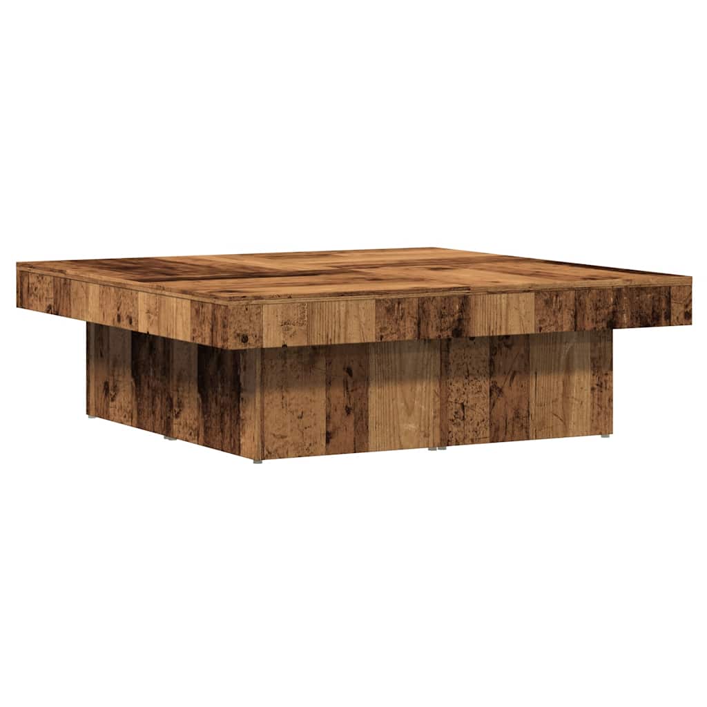 Salontafel 90x90x28 cm bewerkt hout oud houtkleurig