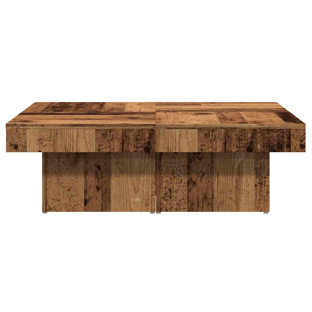 Salontafel 90x90x28 cm bewerkt hout oud houtkleurig