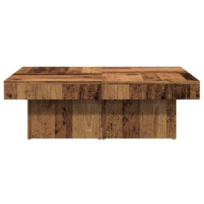 Salontafel 90x90x28 cm bewerkt hout oud houtkleurig