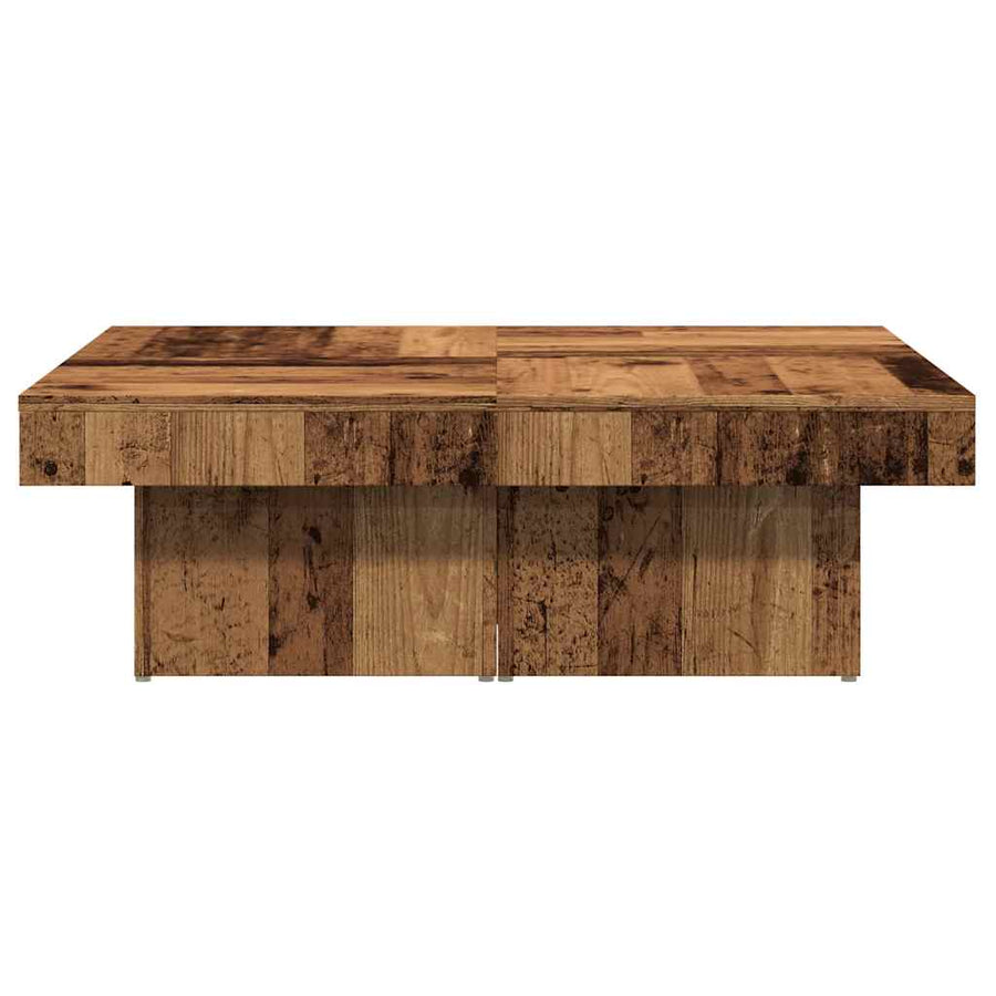 Salontafel 90x90x28 cm bewerkt hout oud houtkleurig