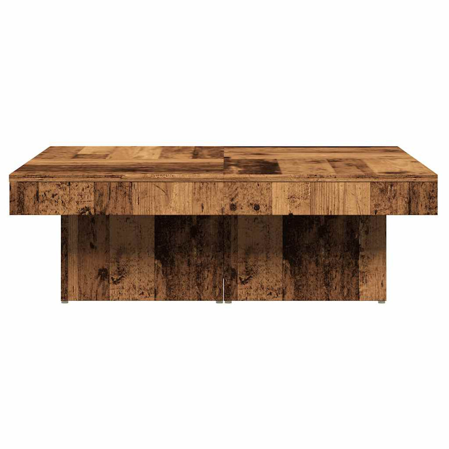 Salontafel 90x90x28 cm bewerkt hout oud houtkleurig