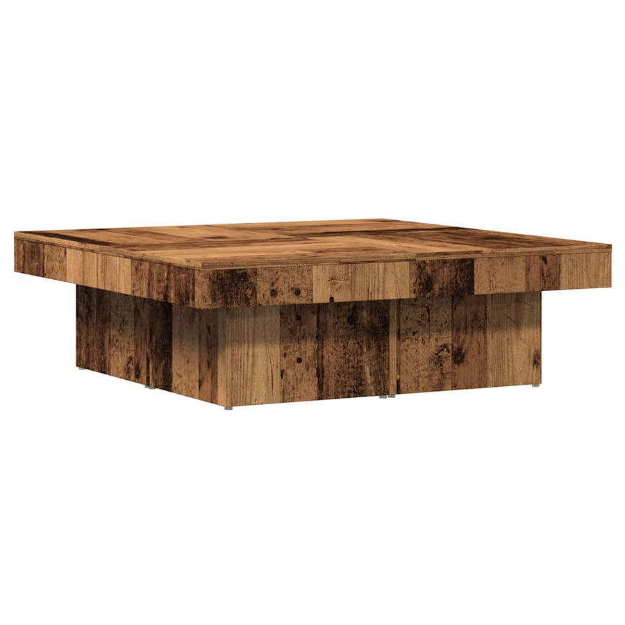 Salontafel 90x90x28 cm bewerkt hout oud houtkleurig