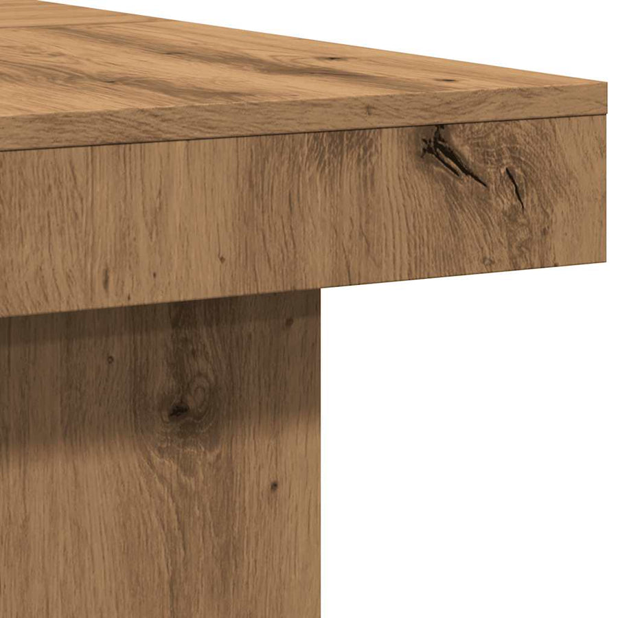 Salontafel 90x90x28 cm bewerkt hout artisanaal eikenkleur