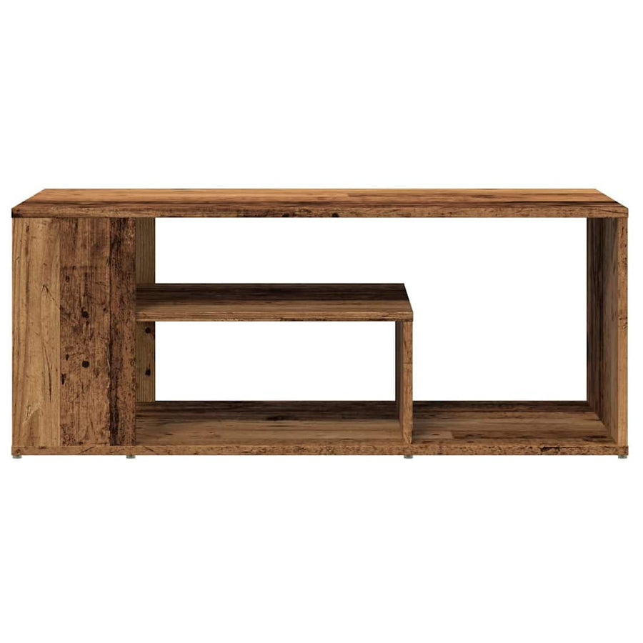 Salontafel 100x50x40 cm bewerkt hout oud houtkleurig