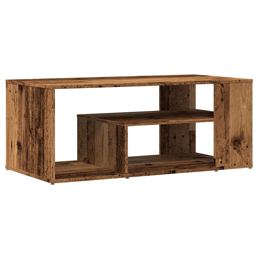 Salontafel 100x50x40 cm bewerkt hout oud houtkleurig
