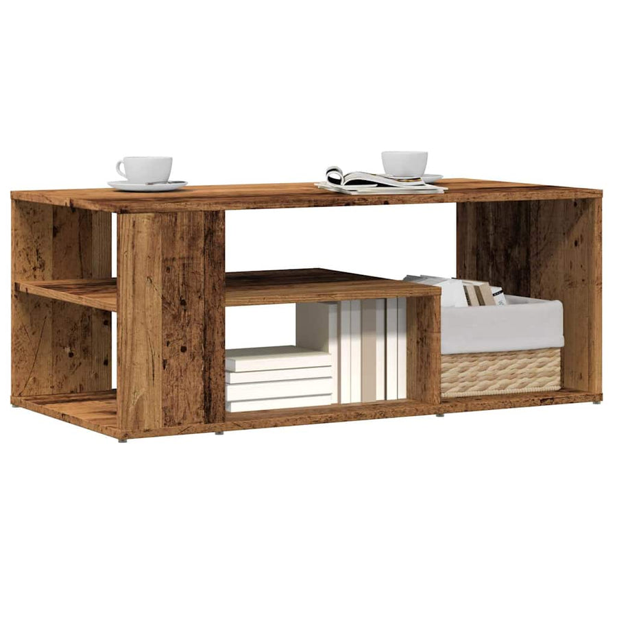 Salontafel 100x50x40 cm bewerkt hout oud houtkleurig