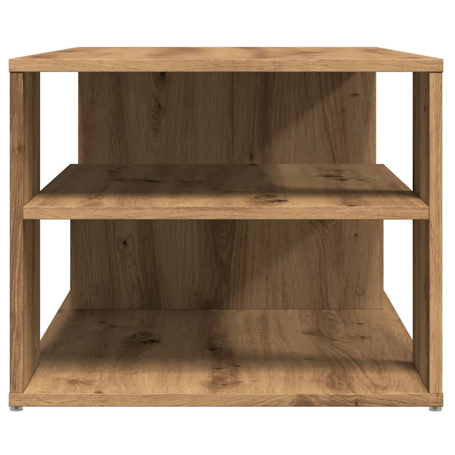 Salontafel 100x50x40 cm bewerkt hout artisanaal eikenkleurig