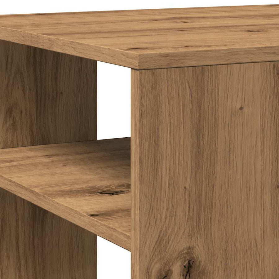 Salontafel 100x50x40 cm bewerkt hout artisanaal eikenkleurig