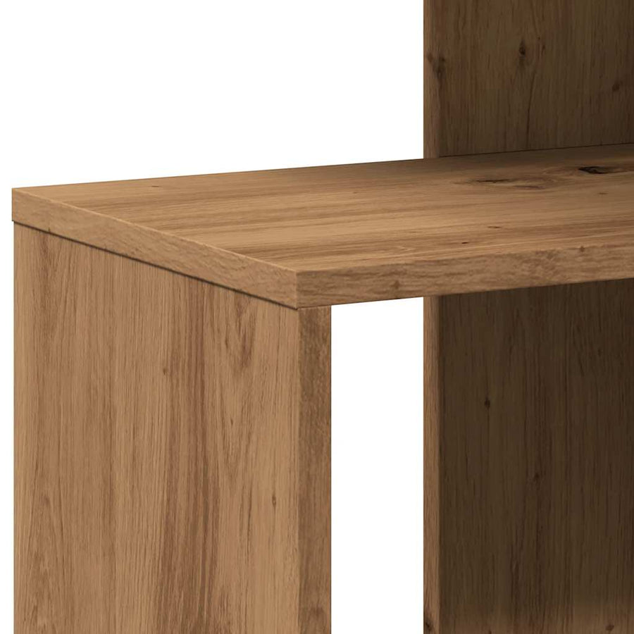 Bijzettafel 36x30x56 cm bewerkt hout artisanaal eikenkleurig