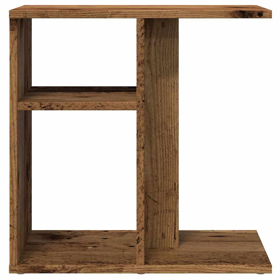 Bijzettafel 50x30x50 cm bewerkt hout oud houtkleurig