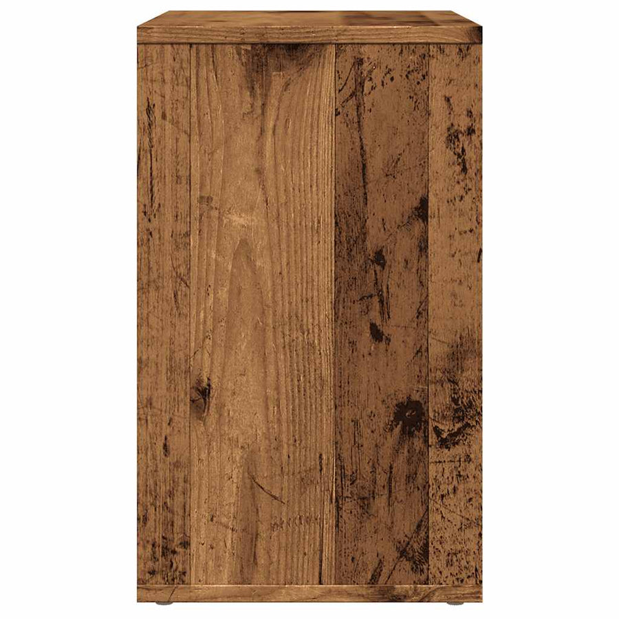 Bijzettafel 50x30x50 cm bewerkt hout oud houtkleurig