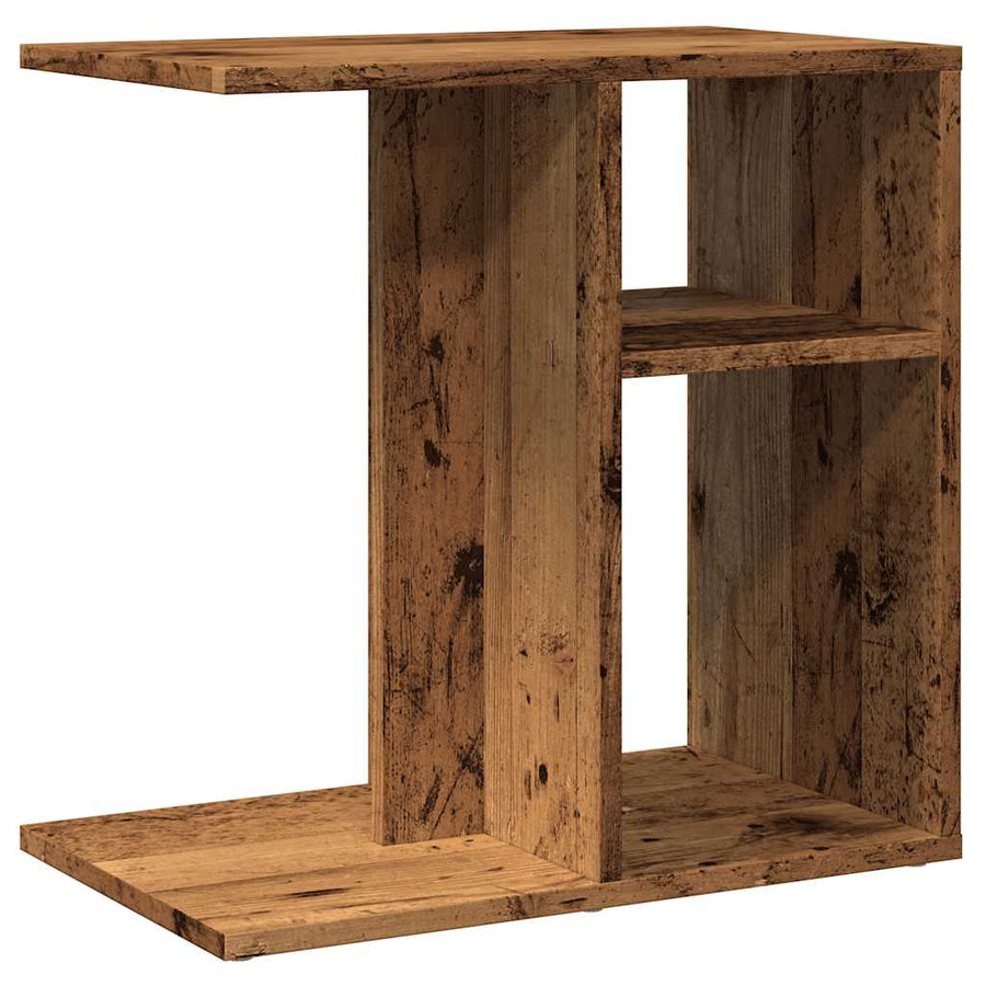 Bijzettafel 50x30x50 cm bewerkt hout oud houtkleurig