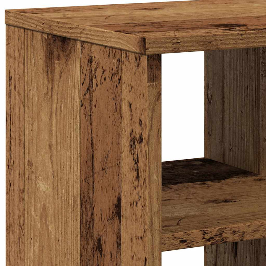 Bijzettafel 50x30x50 cm bewerkt hout oud houtkleurig