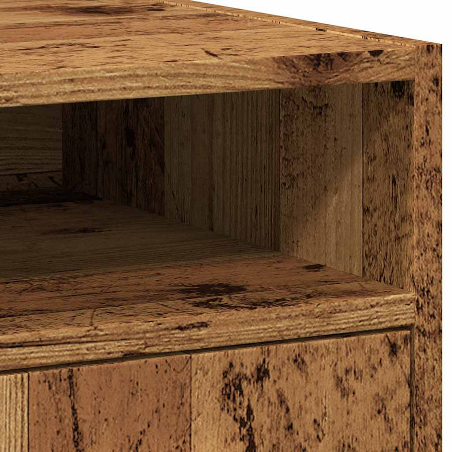 Kast met wielen 33x38x60 cm bewerkt hout oud houtkleurig