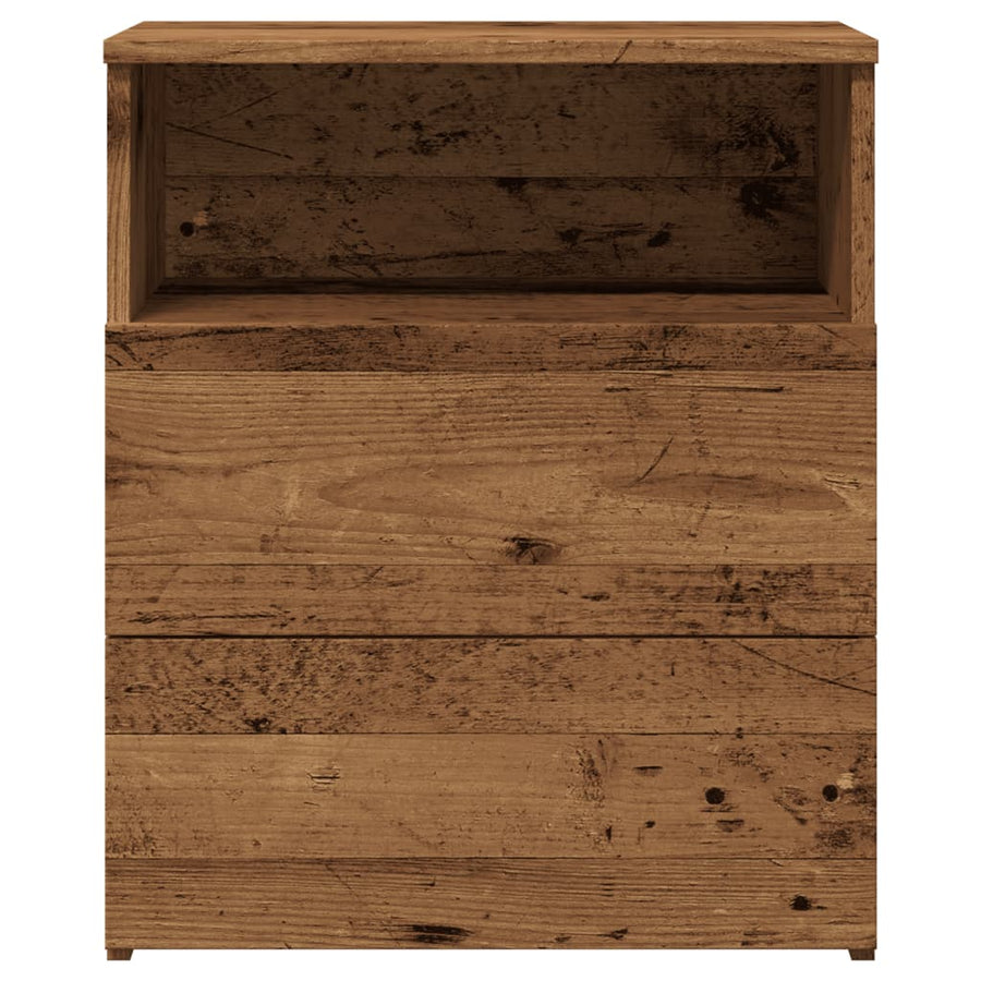 Nachtkastjes 2 st 50x32x60 cm bewerkt hout oud houtkleurig