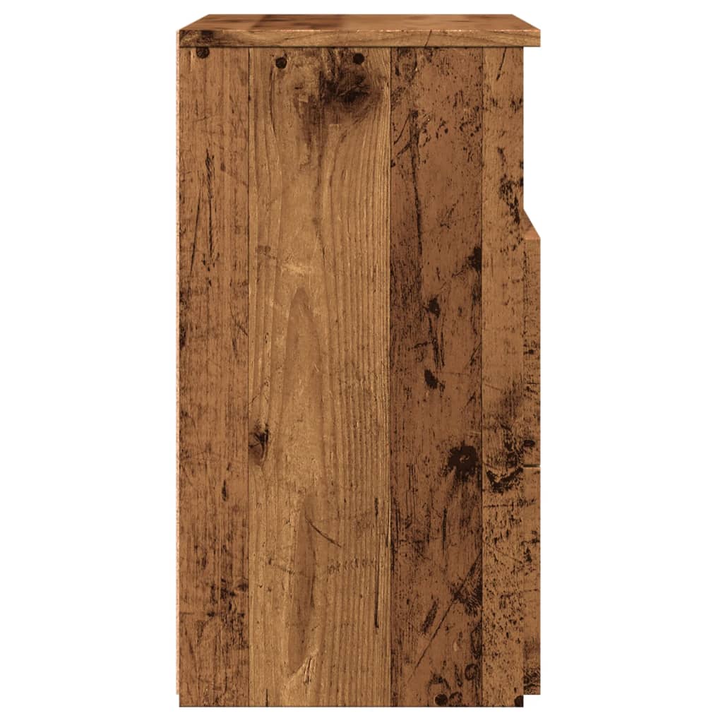 Nachtkastjes 2 st 50x32x60 cm bewerkt hout oud houtkleurig