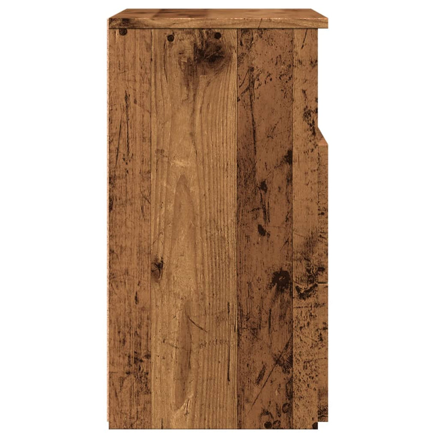 Nachtkastjes 2 st 50x32x60 cm bewerkt hout oud houtkleurig