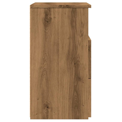 Nachtkastjes 2 st 50x32x60cm bewerkt hout artisanaal eikenkleur