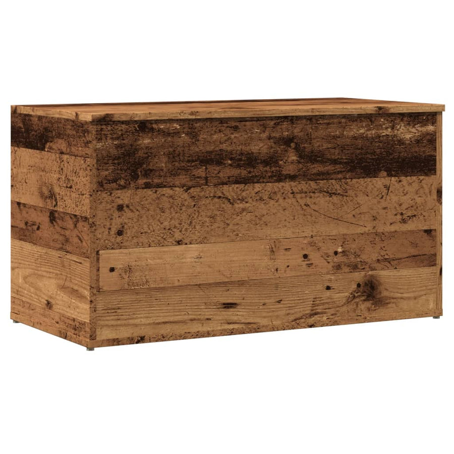 Opbergkist 84x42x46 cm bewerkt hout oud houtkleurig