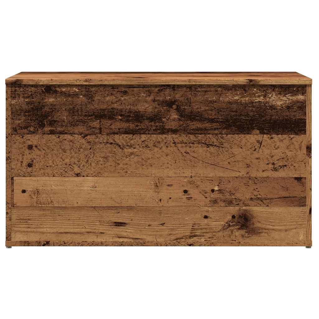 Opbergkist 84x42x46 cm bewerkt hout oud houtkleurig