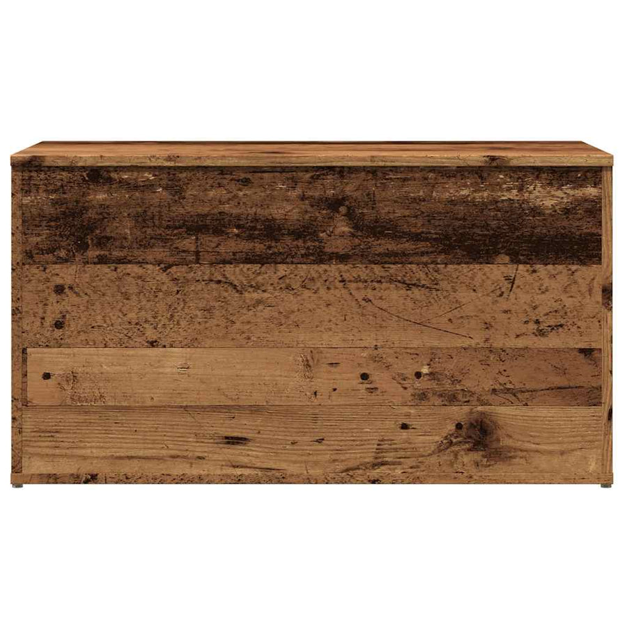 Opbergkist 84x42x46 cm bewerkt hout oud houtkleurig