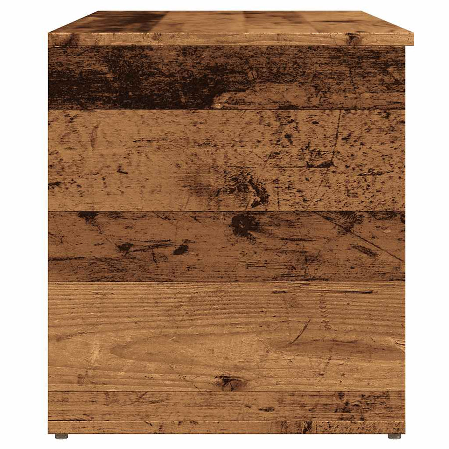Opbergkist 84x42x46 cm bewerkt hout oud houtkleurig