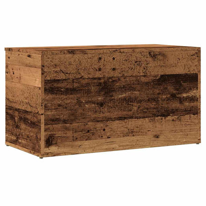 Opbergkist 84x42x46 cm bewerkt hout oud houtkleurig