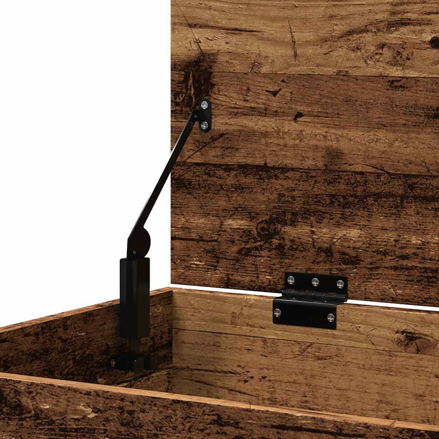 Opbergkist 84x42x46 cm bewerkt hout oud houtkleurig