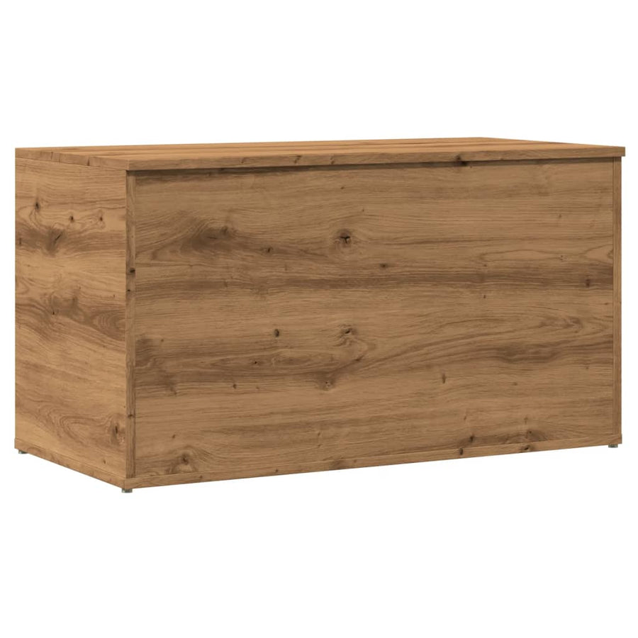 Opbergkist 84x42x46 cm bewerkt hout artisanaal eikenkleurig