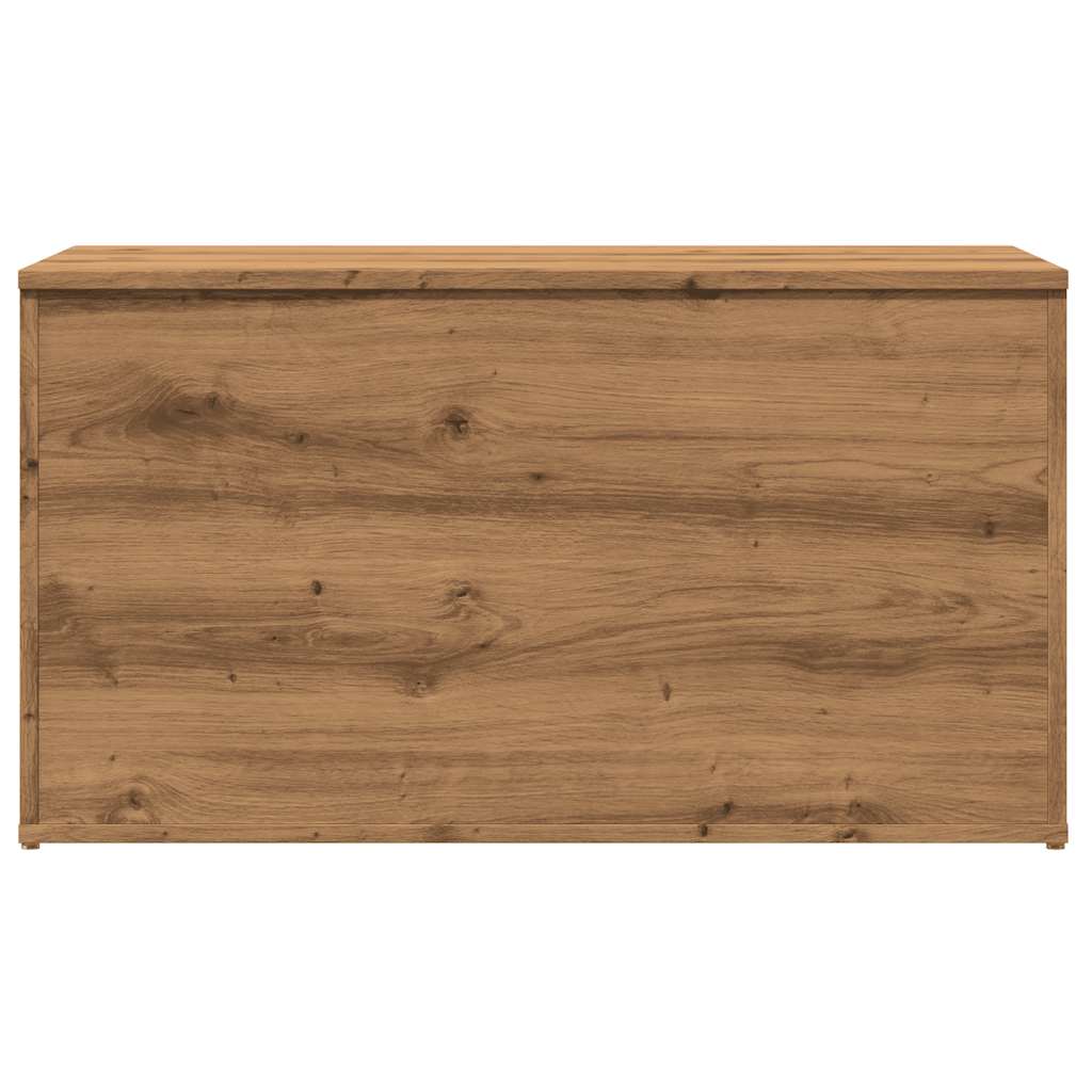 Opbergkist 84x42x46 cm bewerkt hout artisanaal eikenkleurig