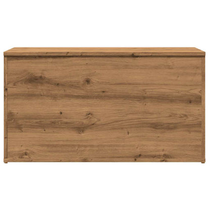 Opbergkist 84x42x46 cm bewerkt hout artisanaal eikenkleurig