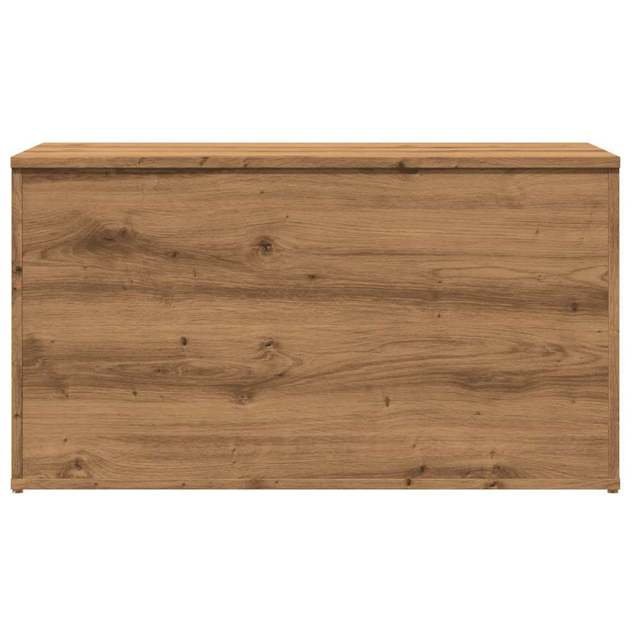 Opbergkist 84x42x46 cm bewerkt hout artisanaal eikenkleurig