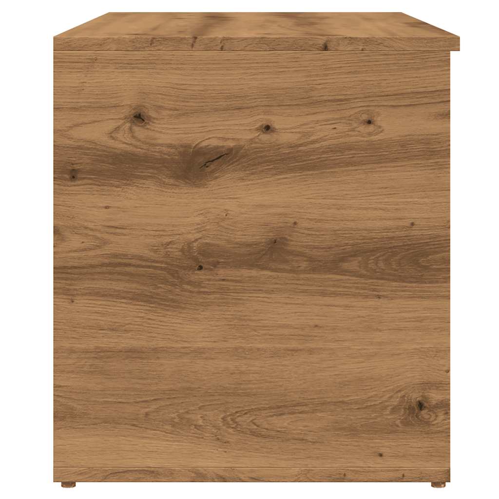 Opbergkist 84x42x46 cm bewerkt hout artisanaal eikenkleurig