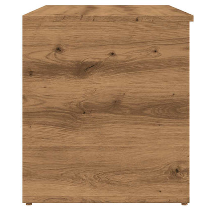 Opbergkist 84x42x46 cm bewerkt hout artisanaal eikenkleurig