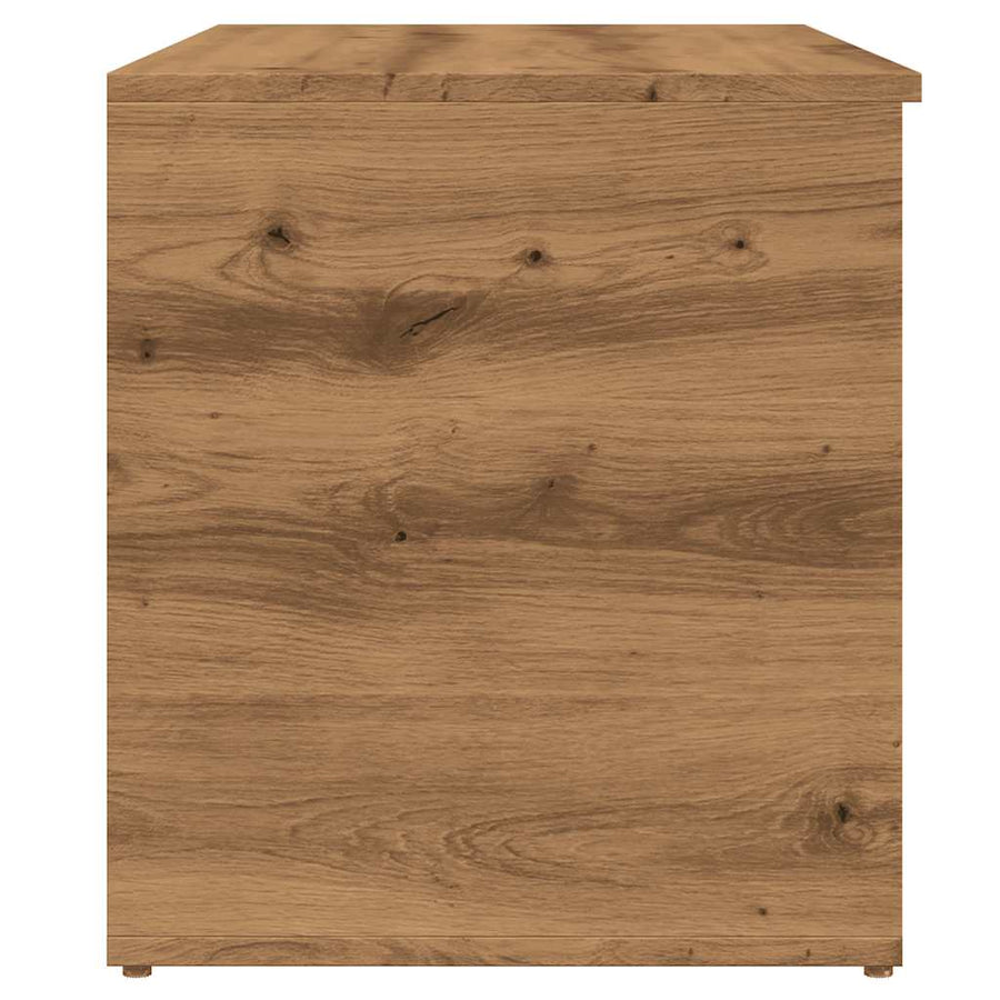 Opbergkist 84x42x46 cm bewerkt hout artisanaal eikenkleurig