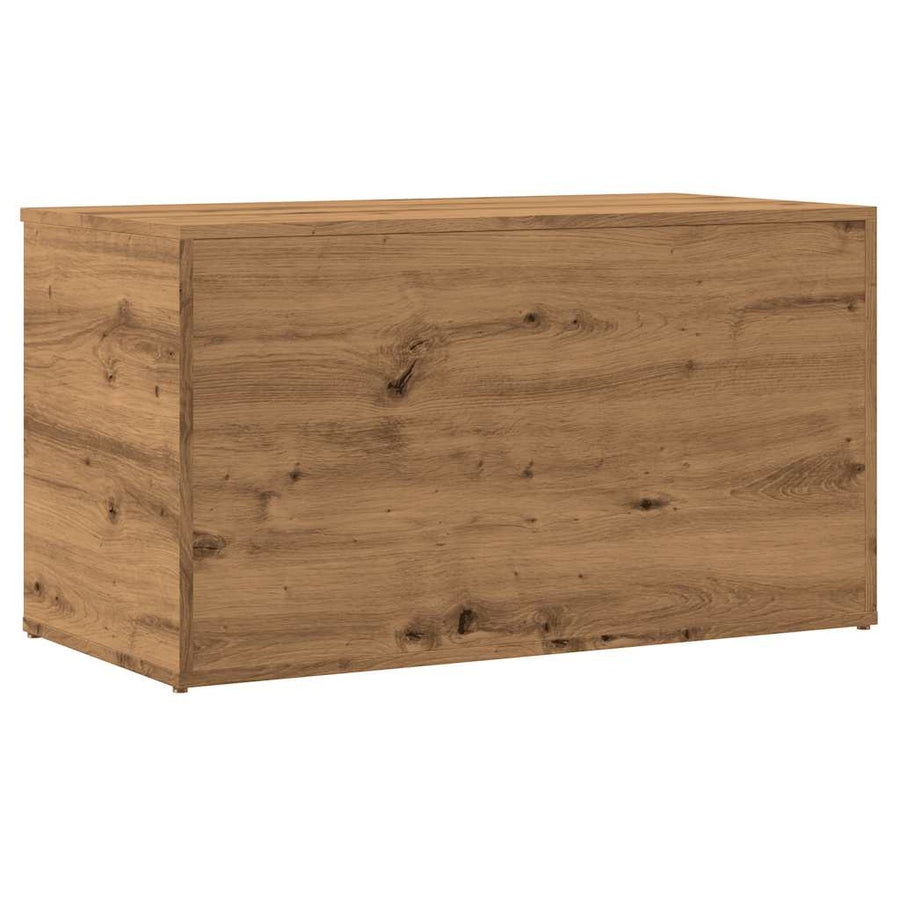 Opbergkist 84x42x46 cm bewerkt hout artisanaal eikenkleurig