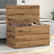 Opbergkist 84x42x46 cm bewerkt hout eikenkleurig