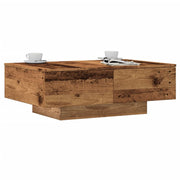 Coffee Table 90x60x31 cm Carved Solid Wood Old Wood Color