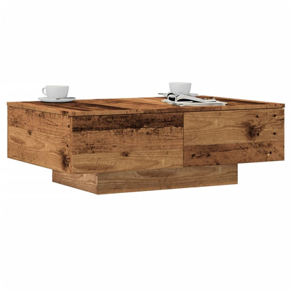Salontafel 90x60x31 cm bewerkt hout oud houtkleurig
