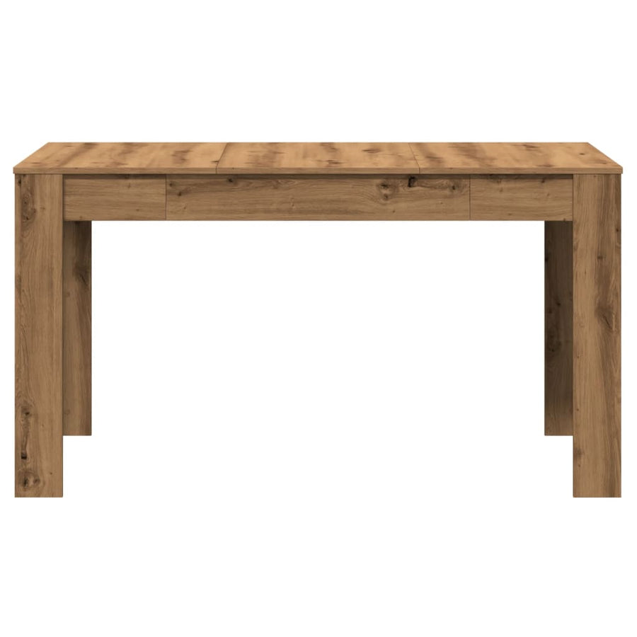 Eettafel 140x74,5x76 cm bewerkt hout artisanaal eikenkleurig